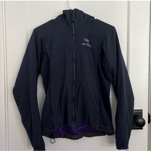 Arc'teryx Navy Atom Hoody Purple Lining